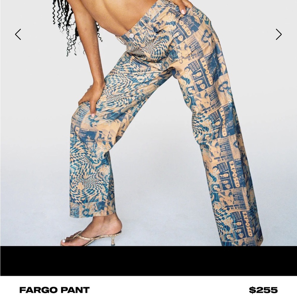 Miaou Fargo Pant in Blue and Tan